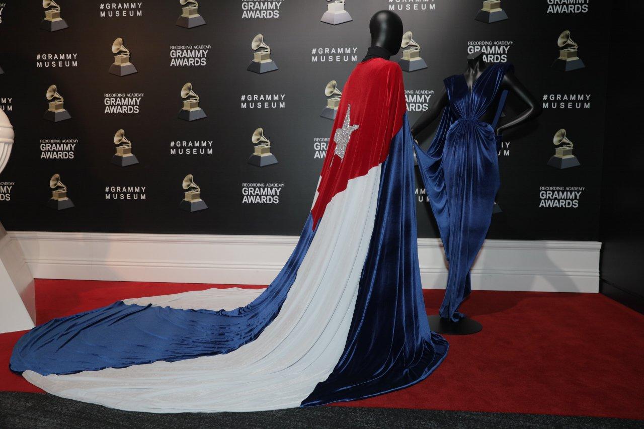 Photo of Yotuel Romero's and Beatriz Luengo's red-carpet outfits from the 2021 Latin GRAMMYs